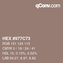 Color code: HEX #977C73 | qconv.com