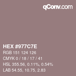 Color code: HEX #977C7E | qconv.com