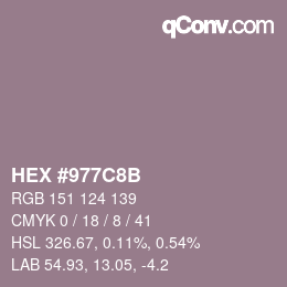 Color code: HEX #977C8B | qconv.com