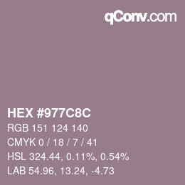 Color code: HEX #977C8C | qconv.com