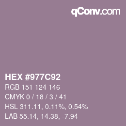 Color code: HEX #977C92 | qconv.com