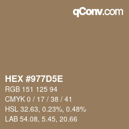 Color code: HEX #977D5E | qconv.com