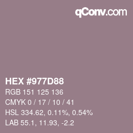 Color code: HEX #977D88 | qconv.com