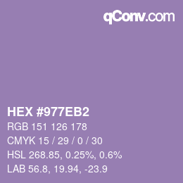 カラーコード: HEX #977EB2 | qconv.com
