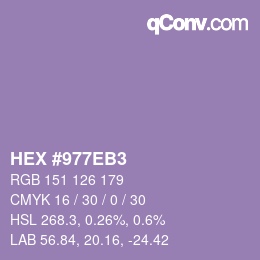 カラーコード: HEX #977EB3 | qconv.com