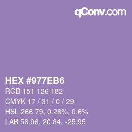 カラーコード: HEX #977EB6 | qconv.com