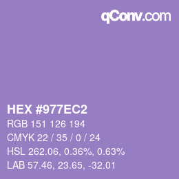 Color code: HEX #977EC2 | qconv.com