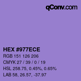 Color code: HEX #977ECE | qconv.com