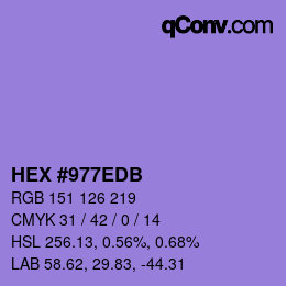 カラーコード: HEX #977EDB | qconv.com