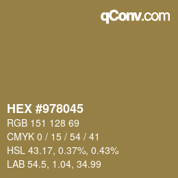 カラーコード: HEX #978045 | qconv.com