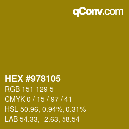 カラーコード: HEX #978105 | qconv.com