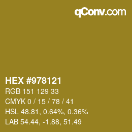 Color code: HEX #978121 | qconv.com