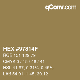 カラーコード: HEX #97814F | qconv.com