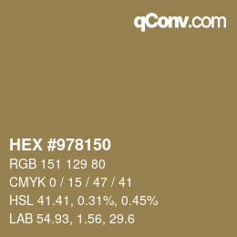 カラーコード: HEX #978150 | qconv.com