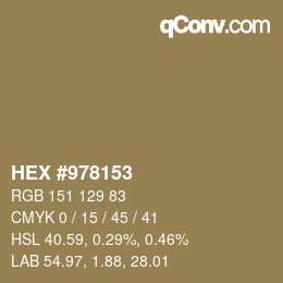 カラーコード: HEX #978153 | qconv.com