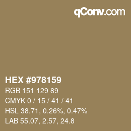 颜色代码: HEX #978159 | qconv.com