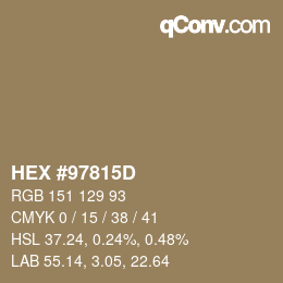 カラーコード: HEX #97815D | qconv.com