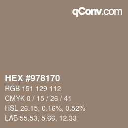 カラーコード: HEX #978170 | qconv.com