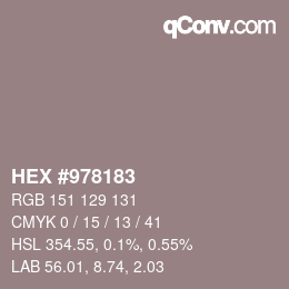 颜色代码: HEX #978183 | qconv.com