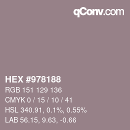 颜色代码: HEX #978188 | qconv.com