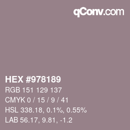 カラーコード: HEX #978189 | qconv.com