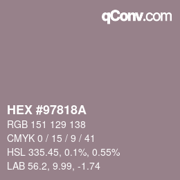 Farbcode: HEX #97818A | qconv.com