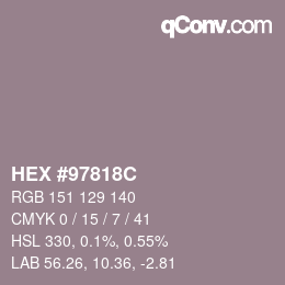 Color code: HEX #97818C | qconv.com