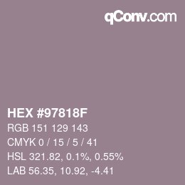 Color code: HEX #97818F | qconv.com