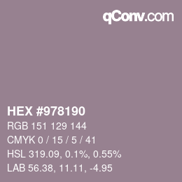 颜色代码: HEX #978190 | qconv.com