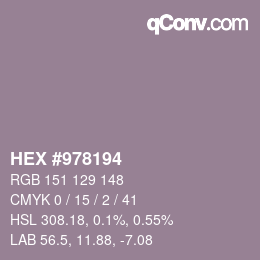 カラーコード: HEX #978194 | qconv.com