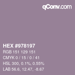 颜色代码: HEX #978197 | qconv.com
