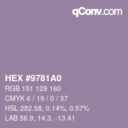 カラーコード: HEX #9781A0 | qconv.com