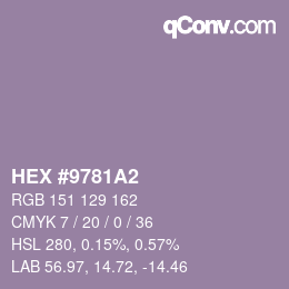 カラーコード: HEX #9781A2 | qconv.com