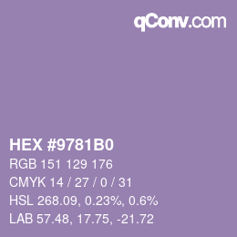 カラーコード: HEX #9781B0 | qconv.com