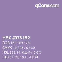 カラーコード: HEX #9781B2 | qconv.com