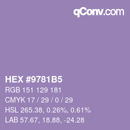 Color code: HEX #9781B5 | qconv.com