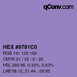 Color code: HEX #9781C0 | qconv.com