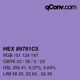 カラーコード: HEX #9781C5 | qconv.com