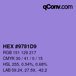 Color code: HEX #9781D9 | qconv.com