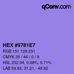 カラーコード: HEX #9781E7 | qconv.com