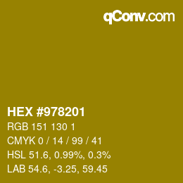 カラーコード: HEX #978201 | qconv.com