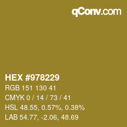 カラーコード: HEX #978229 | qconv.com