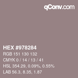颜色代码: HEX #978284 | qconv.com