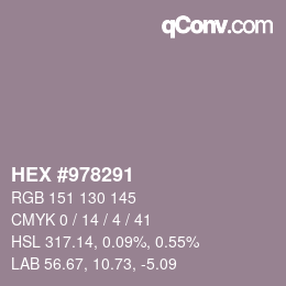 颜色代码: HEX #978291 | qconv.com