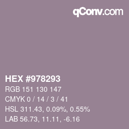 颜色代码: HEX #978293 | qconv.com