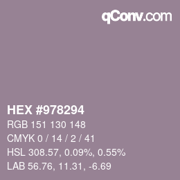 颜色代码: HEX #978294 | qconv.com