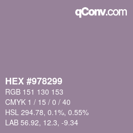 颜色代码: HEX #978299 | qconv.com