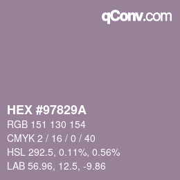カラーコード: HEX #97829A | qconv.com