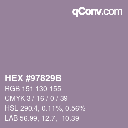 Color code: HEX #97829B | qconv.com