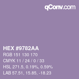 Farbcode: HEX #9782AA | qconv.com